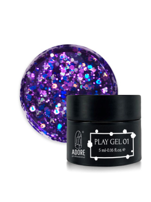 Glitter gel for nail design PLAY GEL 5g #01