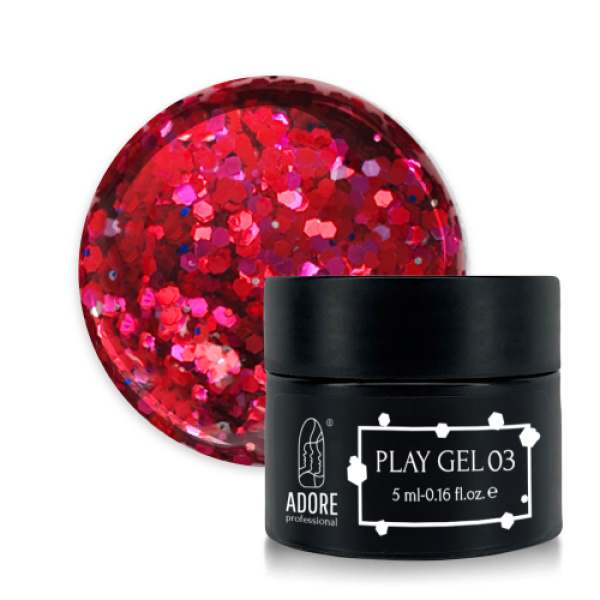 Glitter gel for nail design PLAY GEL 5g #03