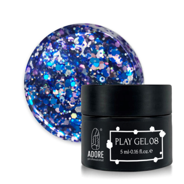 Glitter gel for nail design PLAY GEL 5g #08